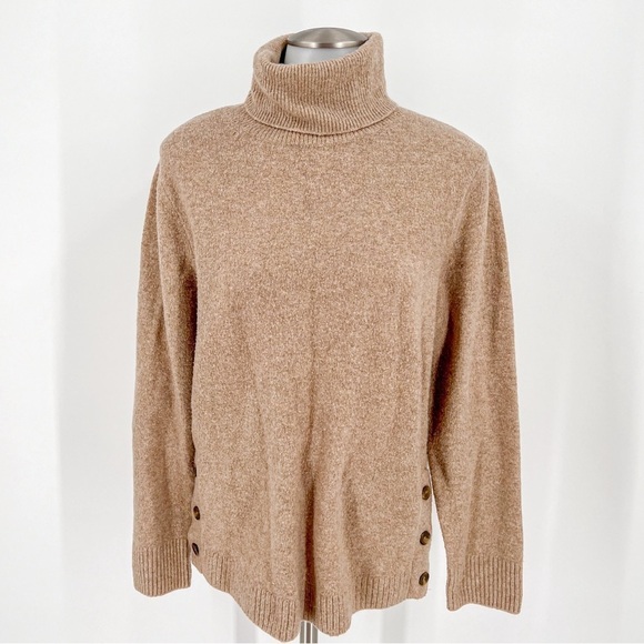 JCrew Button turtleneck in extra-soft yarn - Picture 1 of 4